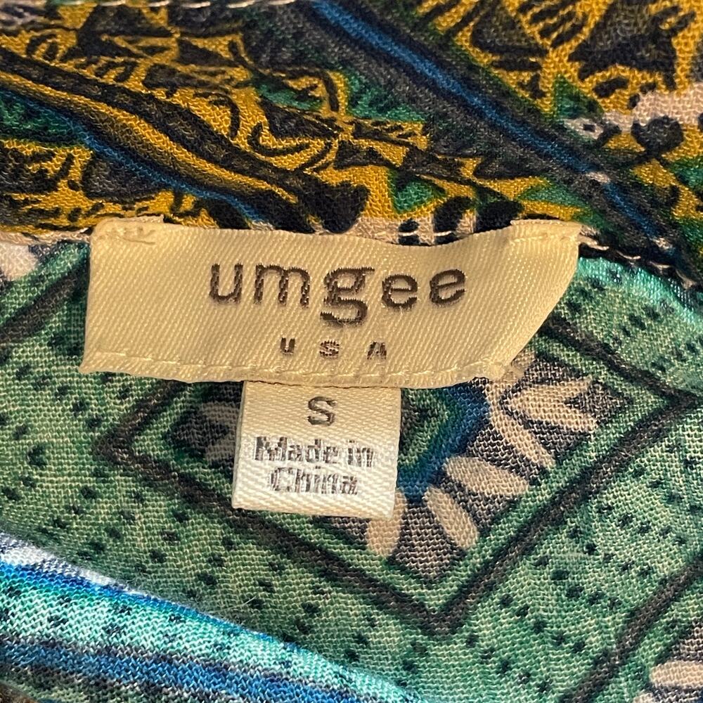 Umgee Patchwork Top Small Multicolor Boho - image 5